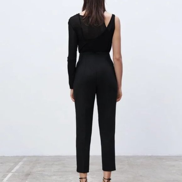 ZARA BLACK HIGH WAIST PLEATED PANT TROUSERS WITH DARTS - Picture 17 of 17